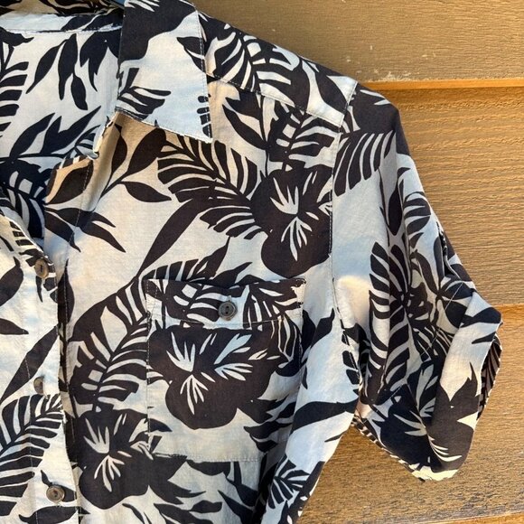 Vintage Island Brown Tan Hawaiian Style Button Down Women’s Top Size S - Picture 13 of 14